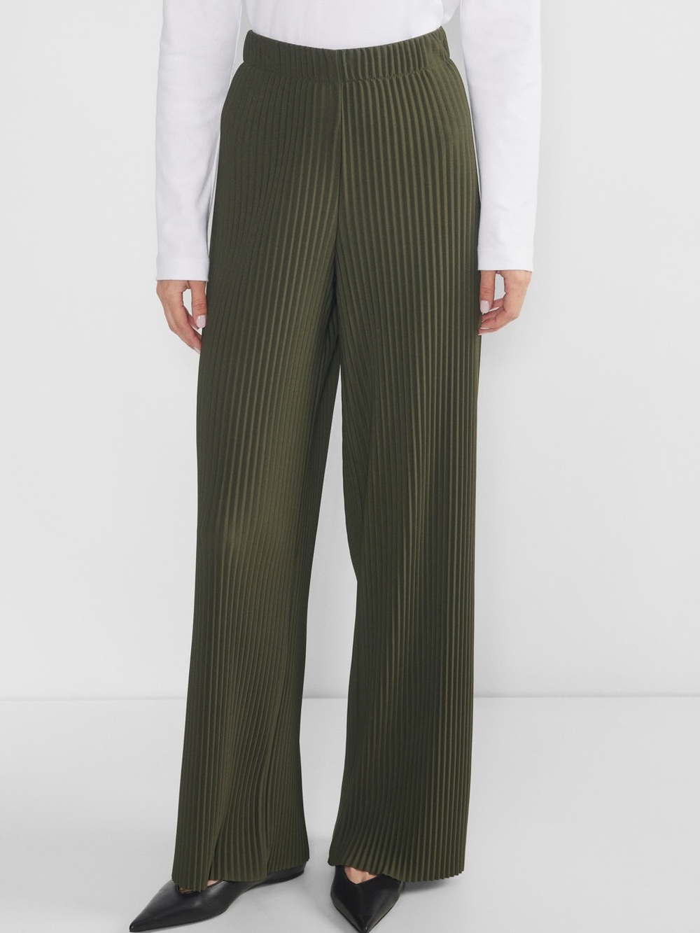 Aritzia Babaton Skilled Wide Leg Pull-On Pants - Dark Olive, Women’s Large